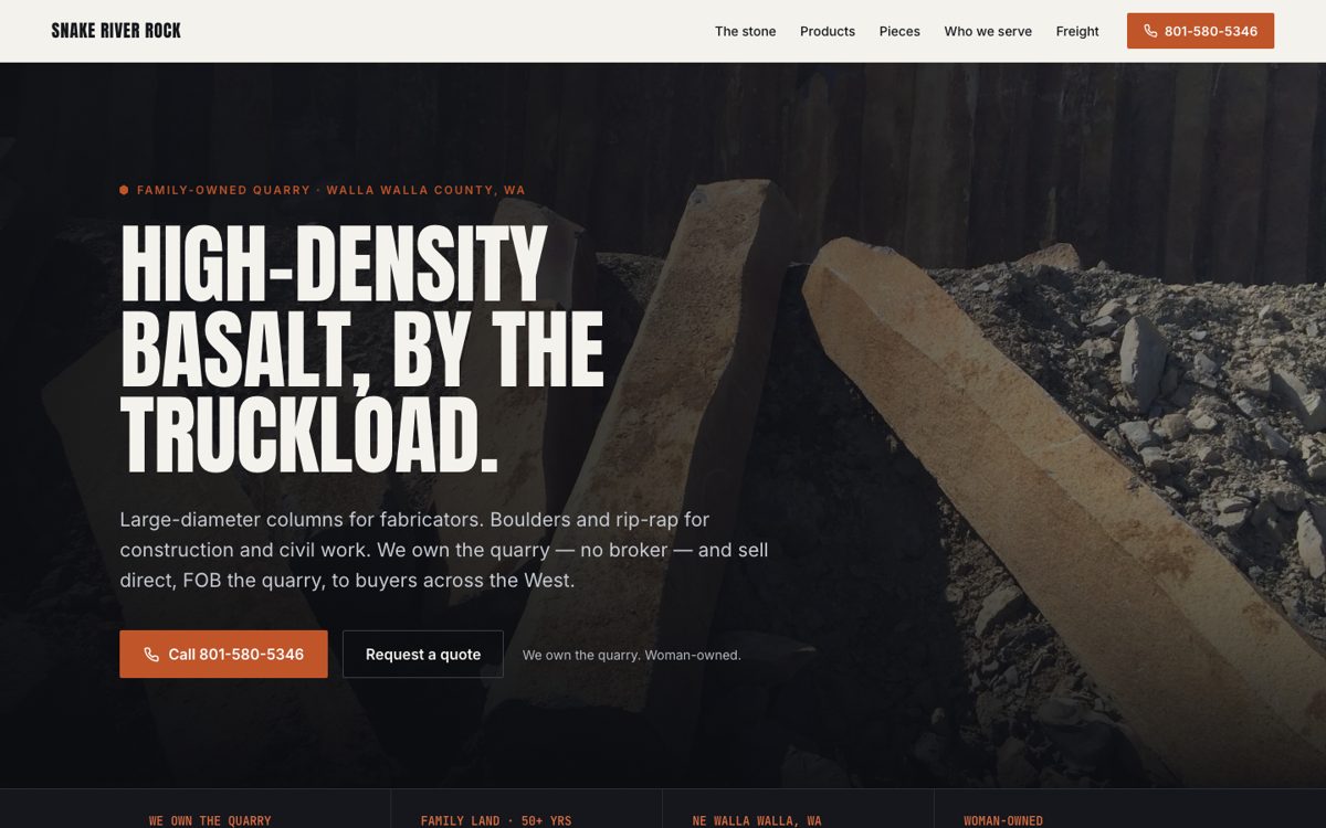 Snake River Rock homepage